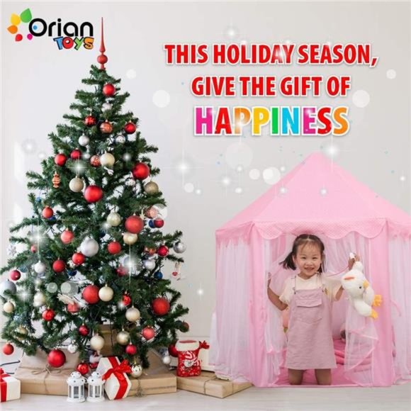 Princess Castle Playhouse Tent for Girls with LED Star Lights – Indoor & Outdoor - Picture 3 of 6